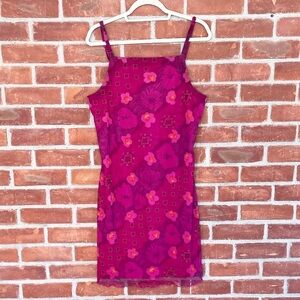 Vintage DBY pink purple floral dress